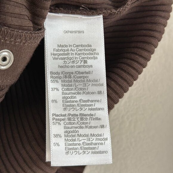 Madewell Snap Front Cardigan Top in Dark Carob, Size Small - Picture 6 of 11